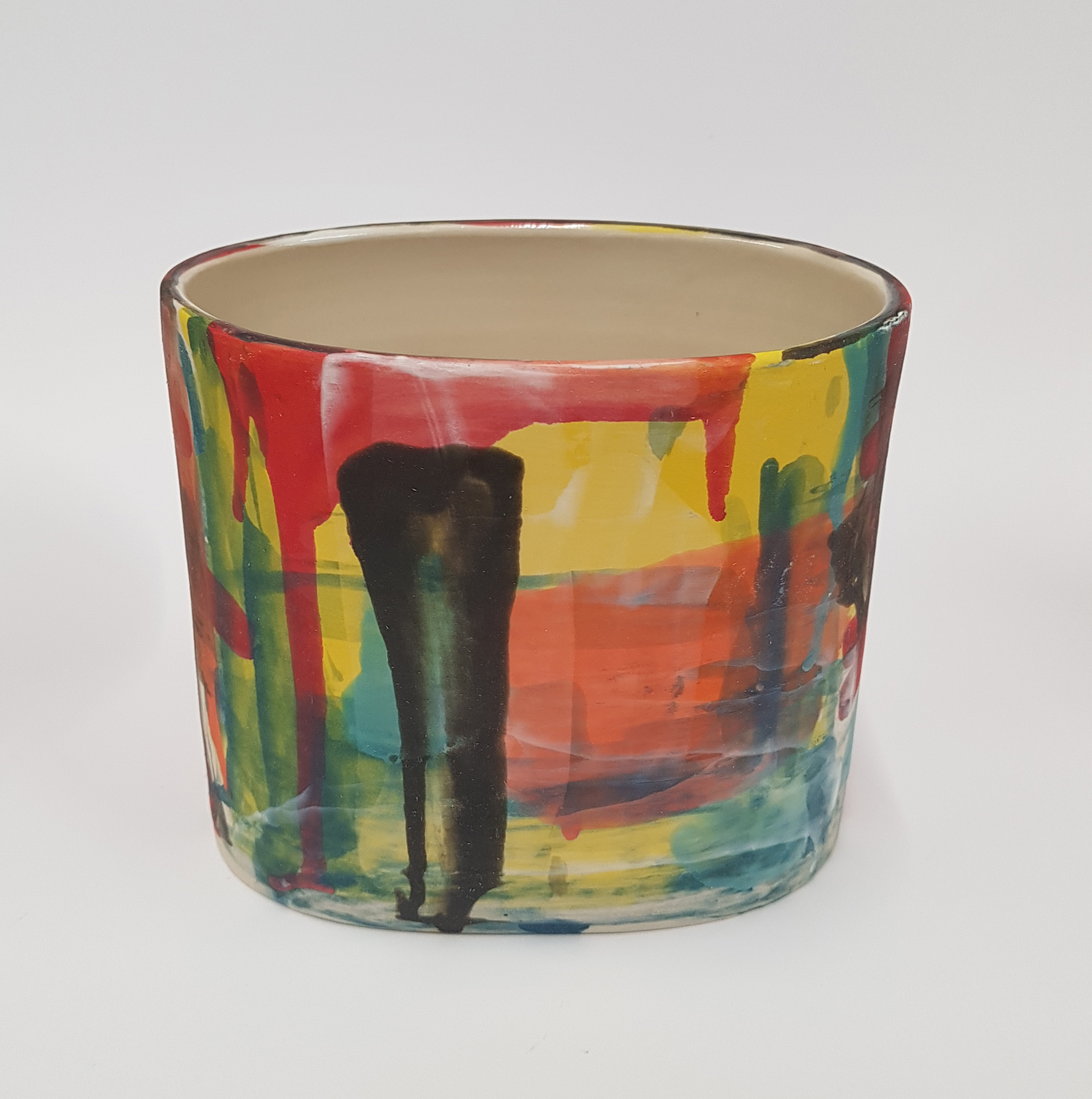 Big red oval vessel - allison wiffen ceramics